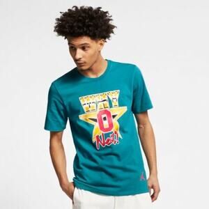 Jordan Russell Westbrook Why Not? T-Shirt Mens Size XL Teal Graphic Short Sleeve